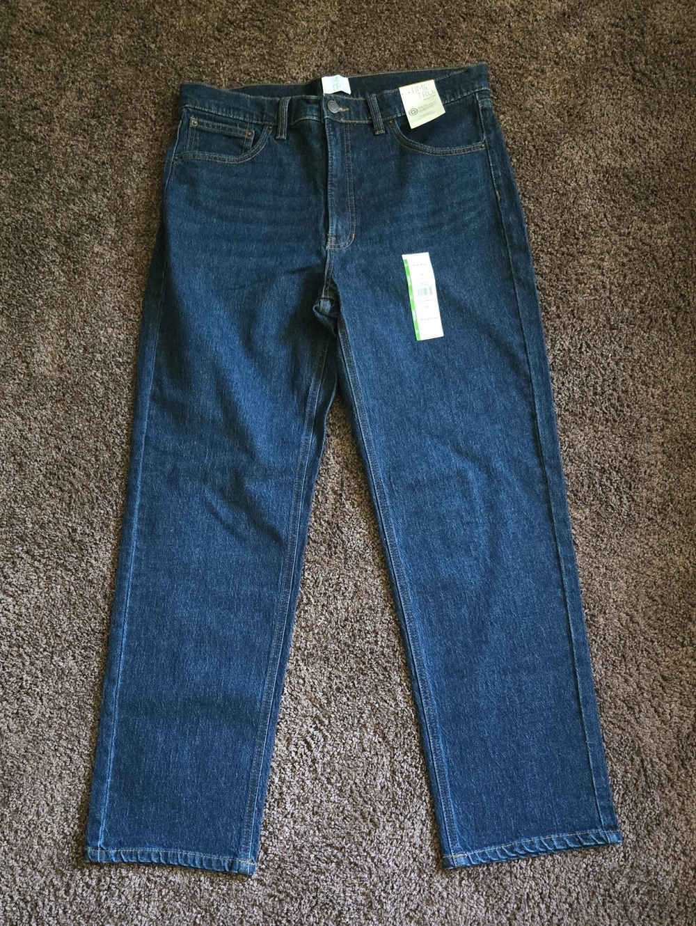NEW Time And Tru High Rise Straight Blue Jeans 12